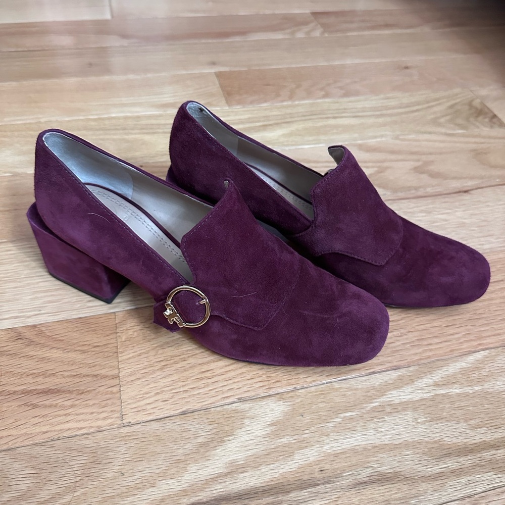 Tori Burch Burgundy Suede Women's Loafers